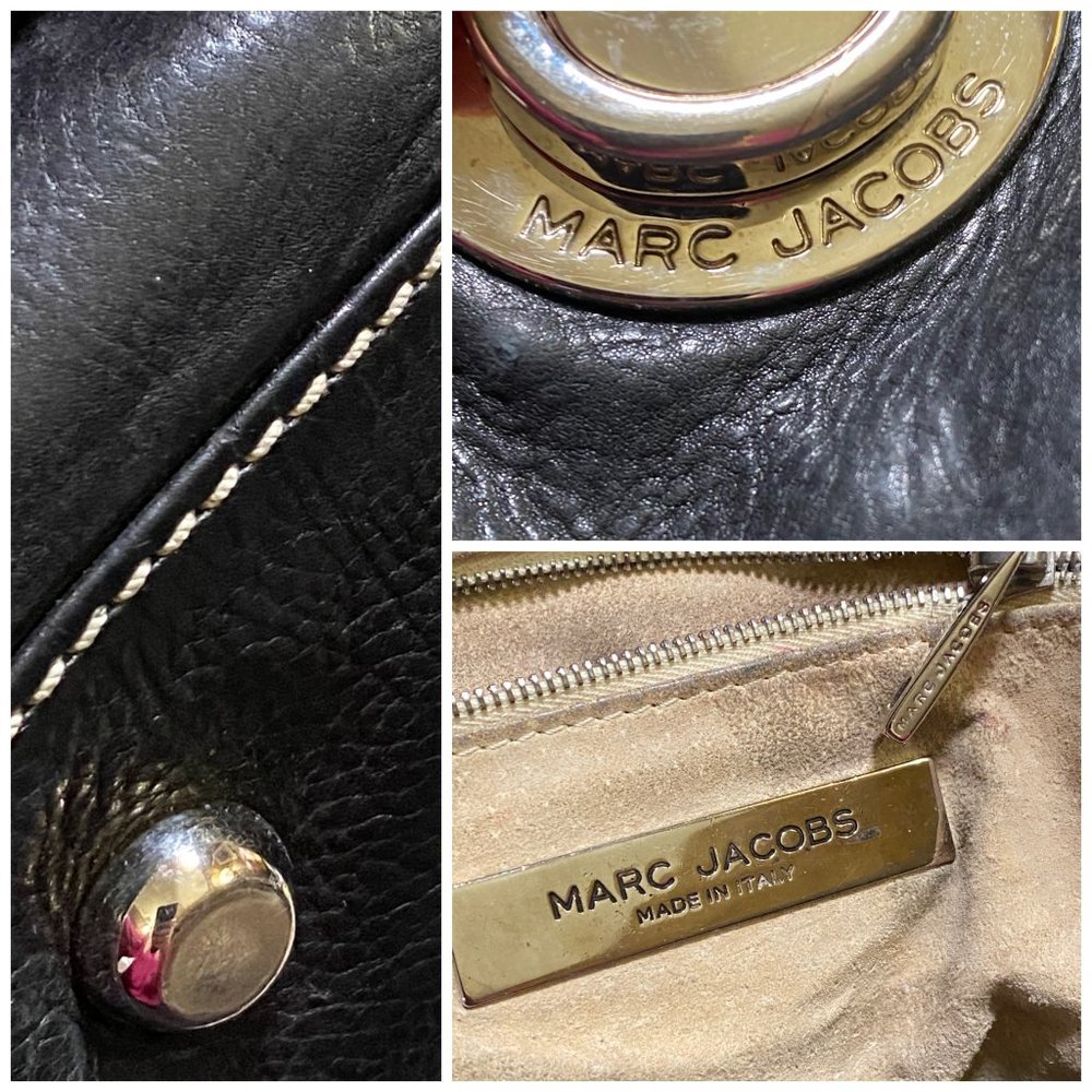 MARC JACOBS Authentic Large Black Leather VINTAGE Purse hobo Bag RARE UNICORN! - Picture 5 of 8